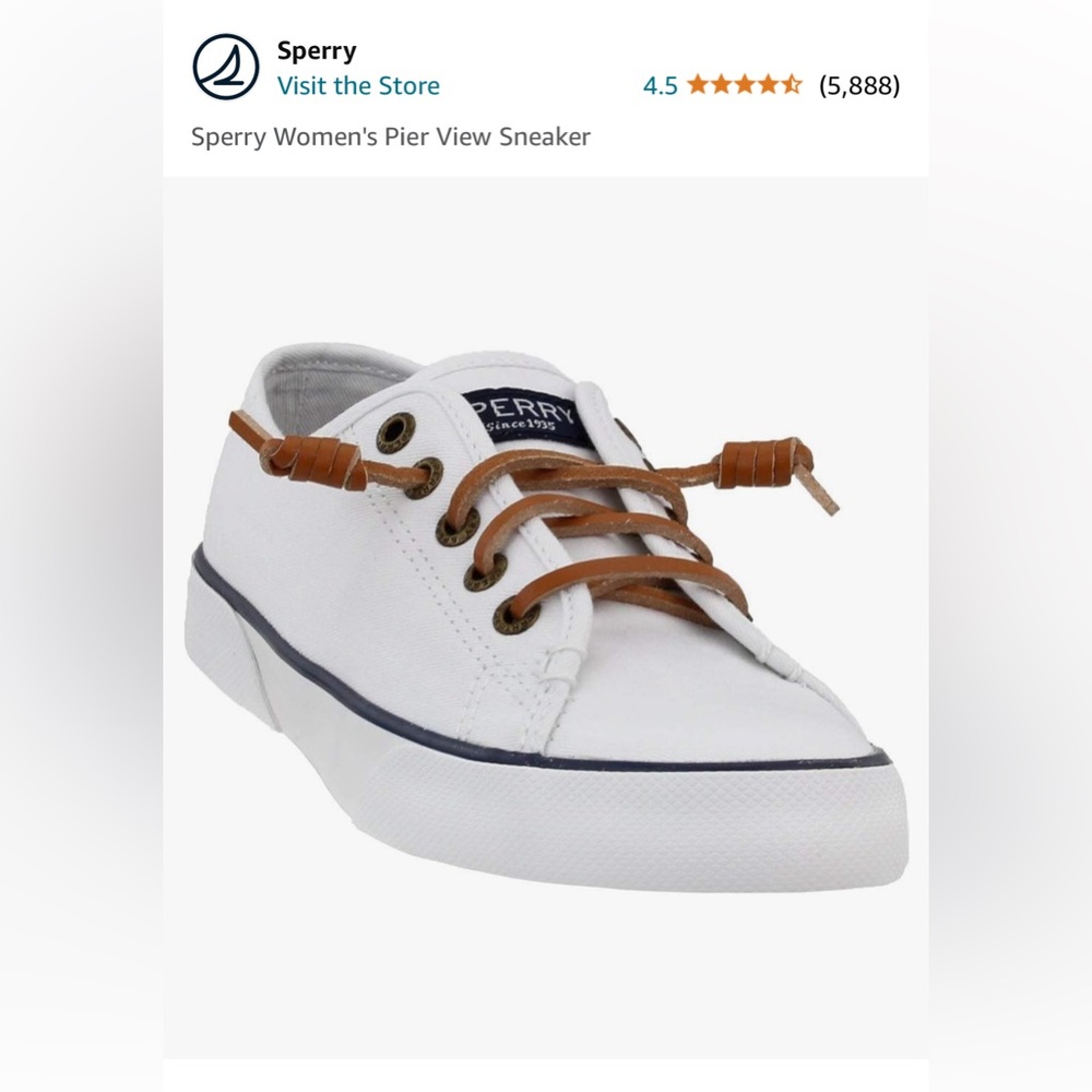 Sperry Pier View Top Sider White Low Top Slip On Sneakers Women's 6.5 M